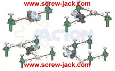 screw jack adjustable height system, multi lift worm gear screw jack (домкратов с ходовым винтом, Винтовые механические домкраты)